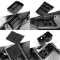 Armrest Storage Box & Cup Holder Organizer - Car Interior Anti-Dirt Pad, Black