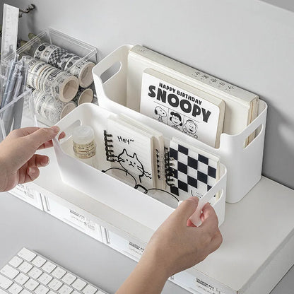 Handle Storage Basket - Durable PP Plastic Organizer with Handle for Home Bathroom Closet