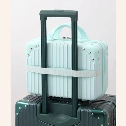 14-Inch Mini Travel Makeup Case — Hard Shell Cosmetic Organizer with Password Lock