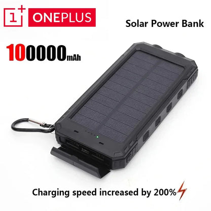 Solar Power Bank 200000mAh 120W Fast Charge Portable External Battery with Solar Panel, SOS & LED Light