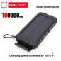 Solar Power Bank 200000mAh 120W Fast Charge Portable External Battery with Solar Panel, SOS & LED Light