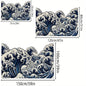 VIKAMA Art Wave Pattern Floor Mat, Anti-Slip And Absorbent, Soft. Home Decoration Carpet In The Entrance, Bathroom Area.