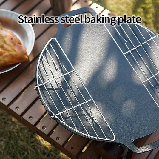 Stainless Steel Camping BBQ Grill Rack – 26 x 8.5 x 2 cm (10.2 x 3.3 x 0.8 in) Drip, Cooling & Anti-Scorch Rack