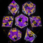 Liquid-Core Cat Resin 7-Piece RPG Dice Set — Sharp-Edge Polyhedral D20 D12 D10 D8 D6 D4 for Dungeons & Dragons & Tabletop