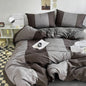 Striped Duvet Cover Bedding Set with Flat Sheet & Pillowcases — Multiple Sizes (Single/Twin/Full/Queen/King)