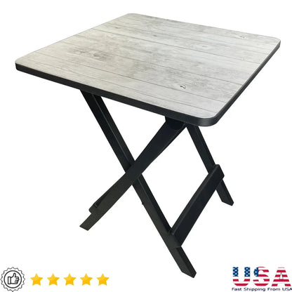 19-Inch Folding Side Table Portable Adjustable Height Outdoor Camp Table Lightweight Collapsible Plastic