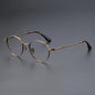 YIMARUILI Luxury Titanium Round Glasses – Retro Wide-Rimmed Frame