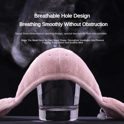 Winter Fleece Windproof Face Mask Balaclava - 3D Cut, Breathable Ear Protection, Unisex, Grey, Black or Pink