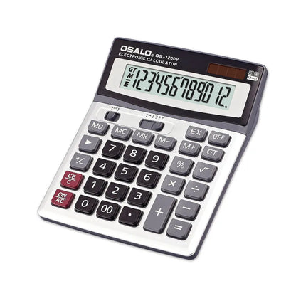 Solar & Battery 12-Digit ABS Calculator for Office, Students & Financial Use