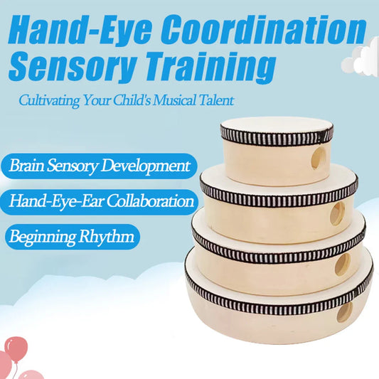 Wooden Hand Drum Tambourine for Kids – Handheld Percussion Toy, Wood Frame (4/6/8/10 in | 10–25 cm)