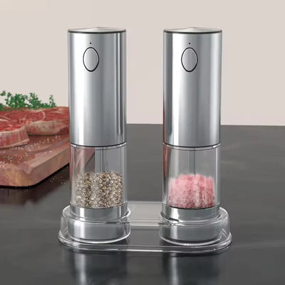 Automatic Electric Pepper & Salt Grinder – USB Rechargeable, Adjustable Coarseness, Ceramic Mill (Single or 2-Pack)