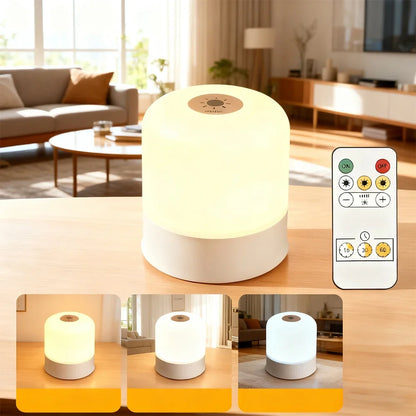 LED Dimmable Night Light Rechargeable and Plug-in Touch RGB Bedside Desk Lamp