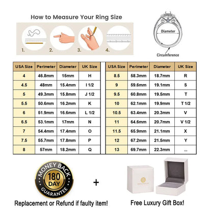 Newshe 925 Sterling Silver Halo Bridal Ring Set – Princess Cut CZ Engagement & Wedding Rings for Women