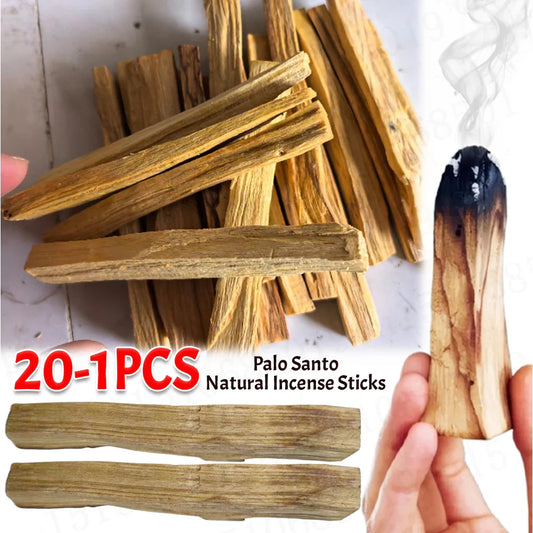 Palo Santo Sticks (1–20 PCS) Natural Incense Smudge Sticks for Purifying, Healing & Stress Relief – Wooden Aroma Diffuser for Home & Living Room