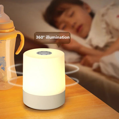 LED Touch Night Light USB Rechargeable 3-Color Dimmable Table Lamp with Remote – Bedside Bedroom Decor