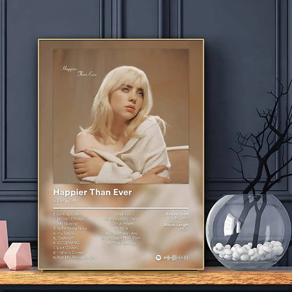 Singer E-Eilish HOT ALBUM Poster HD Art Sticky Wall Waterproof Home Living Room Bar Decoration