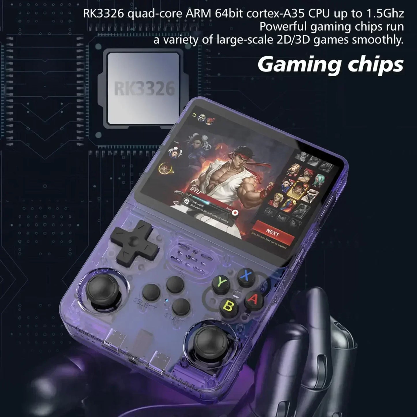 Retro Handheld Game Console 3.5-Inch IPS 640x480, 15,000+ Classic Games, 3200mAh Battery, Bluetooth Portable Pocket Player