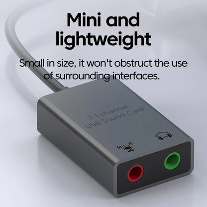 USB/USB-C to 3.5mm External Sound Card Adapter — Mic & Headphone for Laptop, MacBook, PC