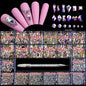 21 Grid Nail Art Rhinestone Set - Multi-Style Flat Bottom Glass Diamonds