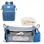 3 in 1 Diaper Bag Backpack with Foldable Baby Bed & USB