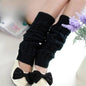 Women's Knit Leg Warmers 40 cm (15.7 in) Long Crochet Boot Cuffs Autumn Winter Black White