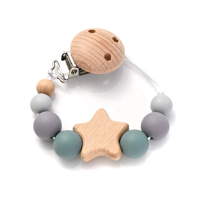Baby Pacifier Chain Clip Silicone Teether Beads Soother Toy