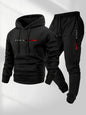 Men's Fleece Hoodie & Jogger Set – Letter Print Pullover Tracksuit for Fall Winter Casual Sportswear