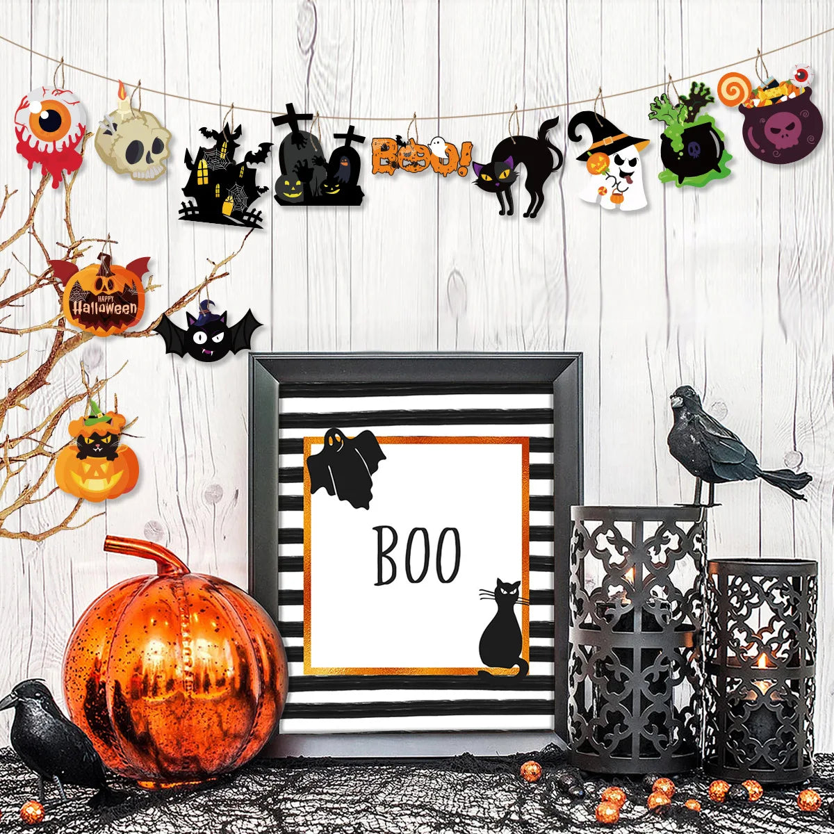 Halloween Paper Hanging Ornament - 3 Colors