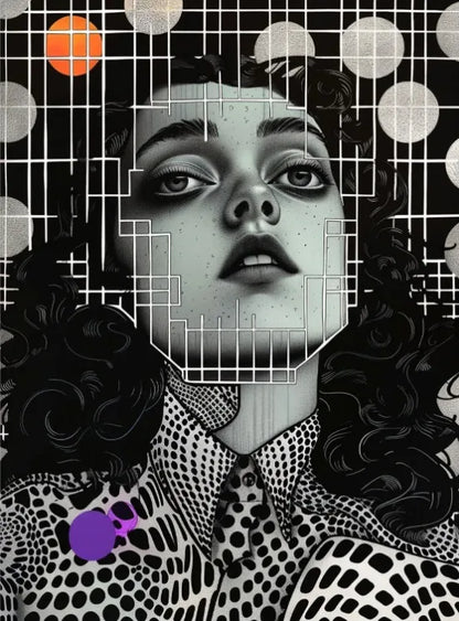 Grid Addiction Canvas Wall Art Surreal Art Beautiful Unique Painting Print Abstract Modern Surrealism Wall Decoration Canvas Art