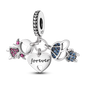 925 Sterling Silver Pink Butterfly & Luminous Firefly Charm – Dangle Bead for Bracelet or Necklace | Elegant DIY Jewelry Gift for Women