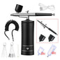 Portable Airbrush Compressor Kit for Nail Art, Cake Decorating & Crafts – 0.3mm Nozzle, Rechargeable