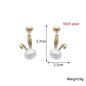 White Flower & Butterfly Dangle Earrings – Acrylic Pearl Heart Jewelry
