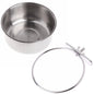 Parrot Feeding Cups Stainless Steel Bird Food & Water Bowl with Clamp Holder for Parakeets, Parrots & Small Animals