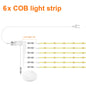 COB LED Strip Light with Penetrable Touch Dimmer – Waterproof 12V Cabinet & Closet Lighting, 1m/2m/3m/5m (39/79/118/197 in), 320 LEDs/m, Warm/Neutral/Cool