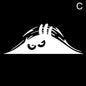 Peeping Eye Car Door Sticker Reflective Carbon Fiber Look Decal 190 x 77mm (7.48 x 3.03 in) Red Eyes