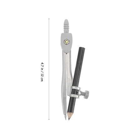 Precision Metal Drafting Compass with Pencil & Case – Geometry Drawing Tool for Students & Artists