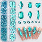 12 Grids Mixed Nail Rhinestones - SS6-SS30 Flat-Back Glass Gems for Nail Art