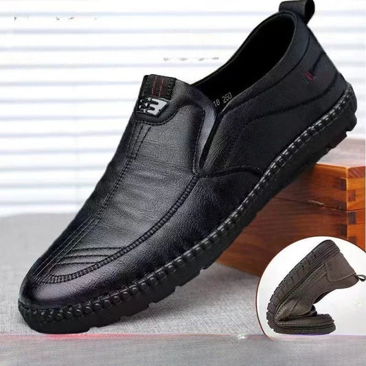 Men's PU Leather Loafers - Breathable Non-Slip Slip-On Casual Driving & Office Shoes