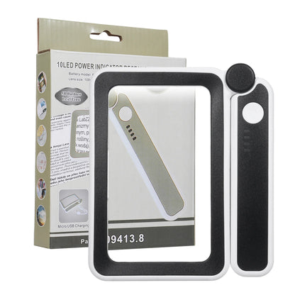 4X Rechargeable LED Handheld Magnifier, Wide Rectangular Reading Loupe with 10 LEDs and USB-C Charging