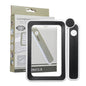 4X Rechargeable LED Handheld Magnifier, Wide Rectangular Reading Loupe with 10 LEDs and USB-C Charging