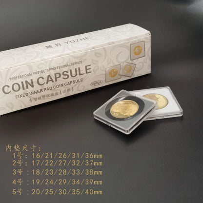 10-Pack 40mm Coin Capsule Holders with Adjustable Foam Gaskets Transparent Coin Storage Boxes