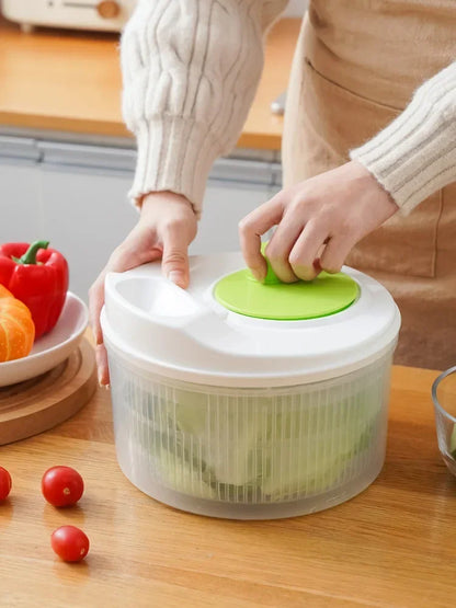 Salad Spinner for Lettuce & Leafy Greens — Washer, Dryer & Strainer