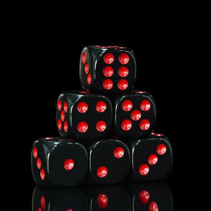 24 PCS/Set Dice  with Velvet Bag Red/Black Dice SET 16mm