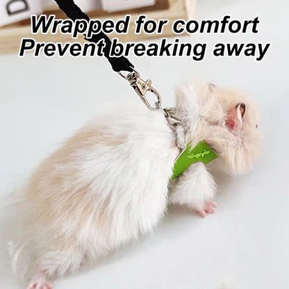 4-Pack Escape-Proof Adjustable Small Animal Harness & Leash Set — Hamsters, Sugar Gliders, Squirrels