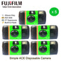 Single-Use Disposable Film Camera with Built-In Flash — 27 Exposures, ISO 400, 32mm Lens