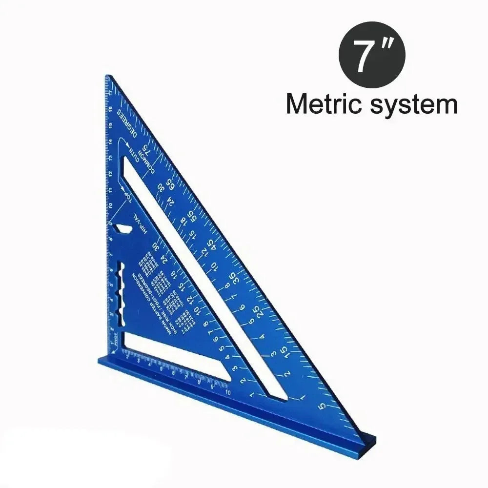7-Inch (178 mm) Aluminum Speed Square with Inch/Metric Scales — Precision Carpentry & Woodworking Tool