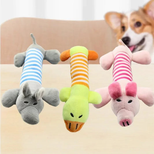 3-Pack No-Stuffing Plush Duck Dog Toy with Soft Squeaker – No-Mess Chew Toy for Puppies, Senior & Small Dogs