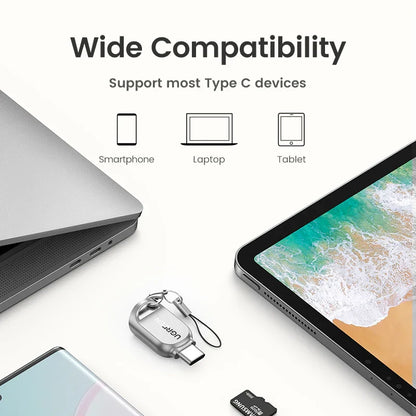USB-C Micro SD Card Reader USB 3.0 OTG TF Adapter for Laptop, Phone and Tablet — macOS, Windows, Android Compatible
