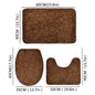 3-Piece Solid Color Bathroom Mat Set – Water-Absorbing & Non-Slip