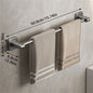 Self-Adhesive Double Towel Bar No-Drill Bathroom Towel Rack White/Gray